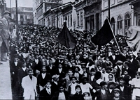 Operários e anarquistas durante a Greve de 1917.