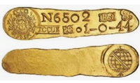 Ouro com selo real após passar pela Casa de Fundição